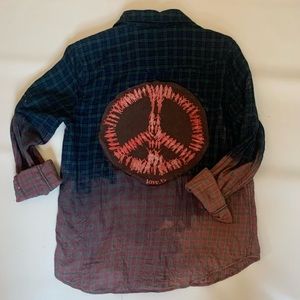 Upcycled Shirt With Peace Sign